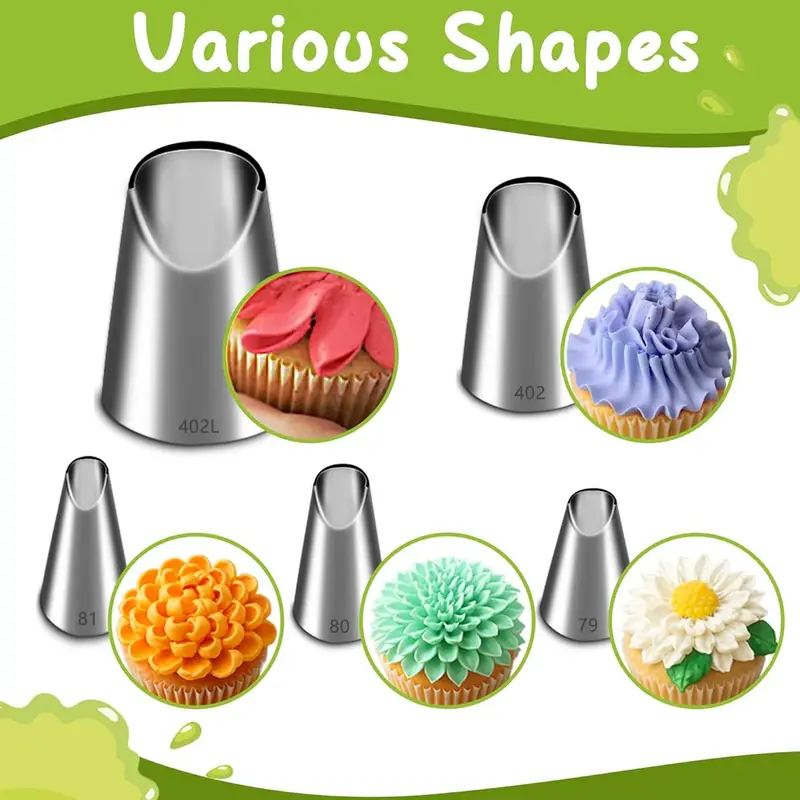 Kitchen Appliances Garage - Conjunto de 5 bicos de confeitar