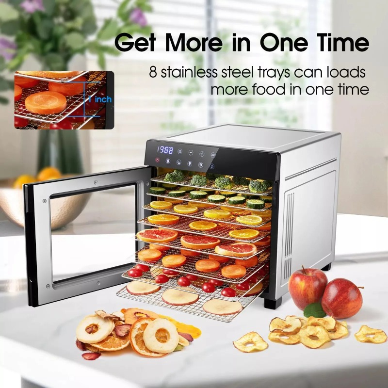 8 bandejas de aço inoxidável,  - Dehydrator Tray Electric avaliação e preço